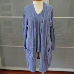 Belle by Kim Gravel Open Front Long Sleeve Cardigan and Shell Tank